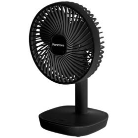 Km-60002-01 Kenmore Rechargeable Portable Fan - 6 Inch Black 4 Speeds Quiet Personal Desk