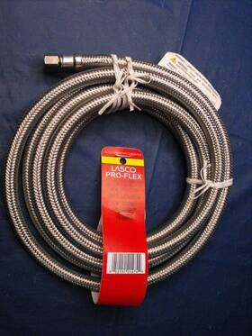 10-0954 Lasco Pro-flex Stainless Braided Water Connector Ice Maker 10ft 1/4 Inch Comp