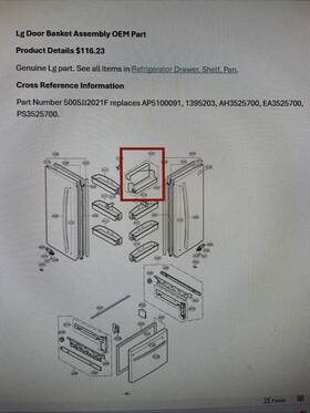 5005jj2021f Lg Refrigerator Dairy Door