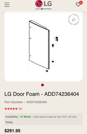 Add74236404 Lg Door Foam Oem