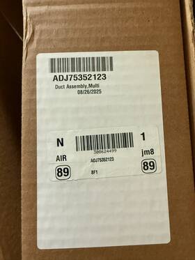 Adj75352123 Lg Oem Fridge Air Duct Assembly