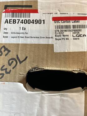 Aeb74004901 Lg Oem Freezer Evaporator Cover Assembly