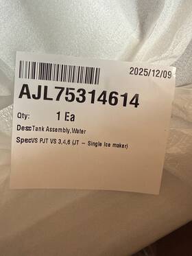 Lg Ajl75314614 Refrigerator Water Tank Assembly Same Day Shipping