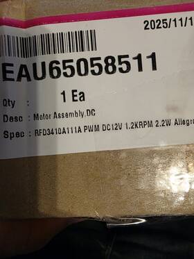 Eau65058511 Lg New Fan Motor Part # Eau65058511 Lg New Fan Motor Part #