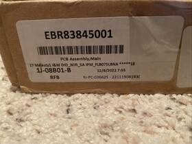 Ebr83845001 Lg Refrigerator Main Pcb Control Board Genuine Oem Part Brand New