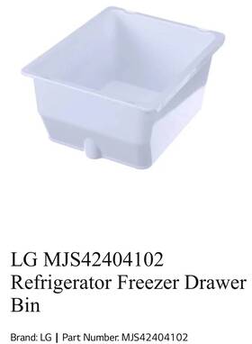 Mjs42404102 Lg Refrigerator Freezer Section Plastic Ice Bin Bucket Part # Mjs42404102 Lg Refrigerator Freezer Section Plastic Ice Bin Bucket Part #