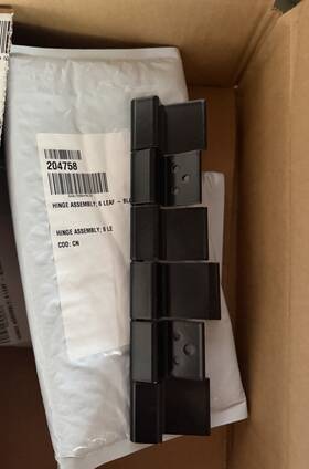 Lippert 204758 Rv 6 Leaf Entry Door Hinge Assembly - Black Set Of 3