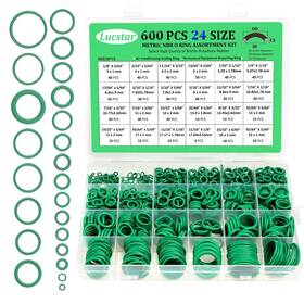 V003c Lucstar 600 Pcs Car Air Conditioning O Ring Kit 24 Sizes Assortment Rubber