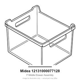 Midea 12131000077128 F Middle Drawer Assembly