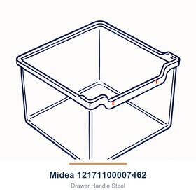 Midea 12171100007462 Drawer Handle Steel