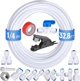 Motaweek 313114451409 32.8ft Refrigerator Water Line Kit - Fridge Ice Maker 1/4 Inch Od Tu Motaweek 313114451409 32.8ft Refrigerator Water Line Kit - Fridge Ice Maker 1/4 Inch Od Tu