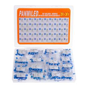 2kv-3kv Panmiled 50 Values 500 Pieces High Voltage Dip Ceramic Capacitor Assortment