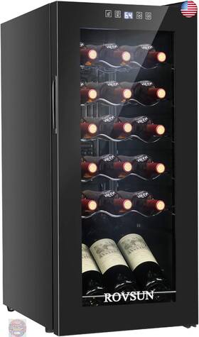 Jc-53 Rovsun Store 18 Bottle Wine Fridge Freestanding Compressor Cooler Refrigerator