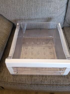 Da61-01269 Samsung Refrigerator Crisper Drawer Clear White Plastic Replacement Part Da61-01269 Samsung Refrigerator Crisper Drawer Clear White Plastic Replacement Part