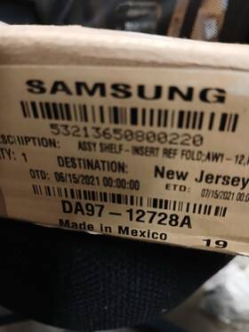 Da97-12728a Samsung Fridge Glass Shelf