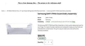 Da97-17194a Samsung Used- Refrigerator Guard Dairy Assembly