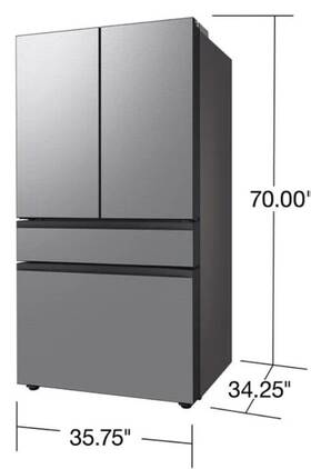 Rf29bb8200q Samsung 4 Stainless Panel Set - Bespoke Refrigerator And Other Models