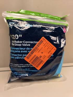 Ur26038 Sharkbite Niob Max 120 Inch Ice Maker Connector With Tee Stop Valve