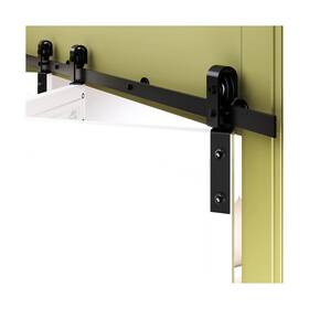 Bij92 Smartsmith 76 Inch Bi-folding Barn Sliding Door Hardware J Shape Mount Track Kit Standard