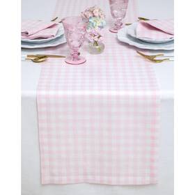 Shgc05tr144mars Solino Home Linen Gingham Check Table Runner 144 Inches Long - 100% Pure Line