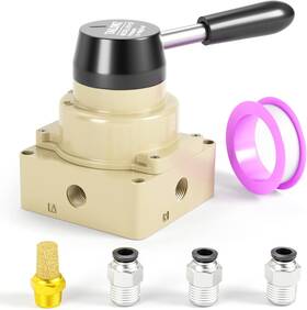 Hv-02 Tailonz Pneumatic Rotary Lever Hand Valve 1/4 Inch Npt Yellow