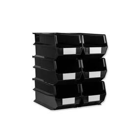 Triton Products 445023284243 Locbin 14-3/4 Inch L X 8-1/4 W 7 H Black Stacking Hanging Interlockin