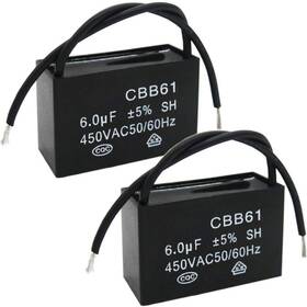 Cbb61-6 Twidec Twidec/2pcs 450v Ac 50/60hz Run Capacitor 2-wire Metallized Polypropylene 6uf