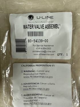 80-54139-00 U-line New Water Valve Assembly - Part #