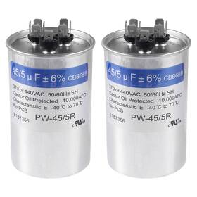 Cbb65 Umlife 701715547599 2 Pack 45 5 Uf 6% 45/5 Mfd 370/440 Vac Dual Run Start Round Capacitor Cbb65 Umlife 701715547599 2 Pack 45 5 Uf 6% 45/5 Mfd 370/440 Vac Dual Run Start Round Capacitor