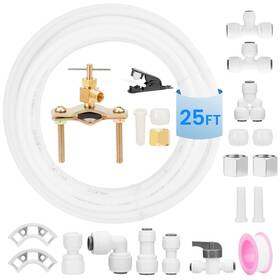 Jsqsgtj-14 Useamie Refrigerator Ice Maker Water Line Kit 25ft 1/4in O.d. With Self Piercing Val