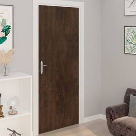 3059643 Vidaxl Door Film Set Of 4 Dark Oak Pvc 82.7 X 35.4 In