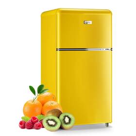 Yx-72-yellow Wanai Compact Mini Refrigerator 3.2 Cu Ft Small With Freezer Retro