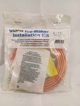 Watts 048643221734 Ice Maker Installation Kit K-15 Copper Tubing 1/4 Inch X 15 Ft New Unopened
