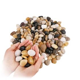 Huashi1-2 Whanley L&q Natural River Rocks 1-2 Inch Ornamental Polished 1 Lb Bag Mixed Color