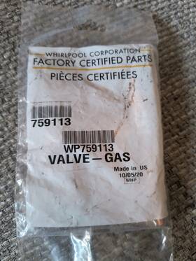 Wp759113 Whirlpool 759113 Brand New Genuine Oem Gas Valve For Ice Machine