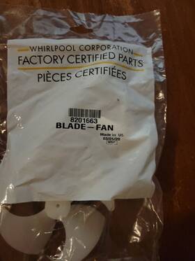 8201663 Whirlpool Oem Blade-fan