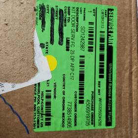 Lw10913113 Whirlpool Refrigerator Freezer Door Assembly New
