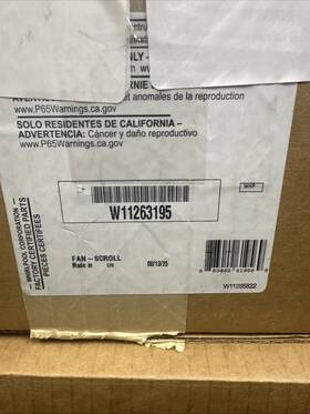 Ps12584471 Whirlpool Refrigerator Fan Scroll Airflow Housing W11263195 Ap6784372