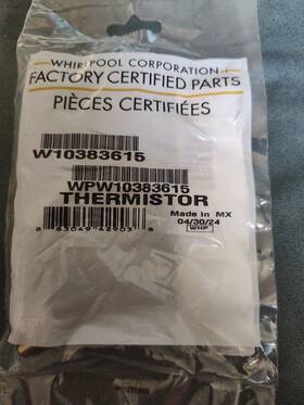 Wpw10383615 Whirlpool W10383615 New Thermistor For Maytag Kitchenaid Sears / Kenmore