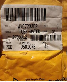 W10723352 Whirlpool Genuine Oem Waterline Tube - B10