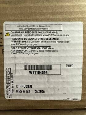 W11164593 Whirlpool Oem Diffuser