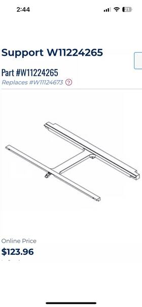 W11224265 Whirlpool Refrigerator Support
