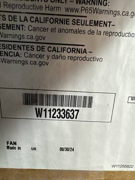 W11233380 Whirlpool Fan Genuine Oem Part