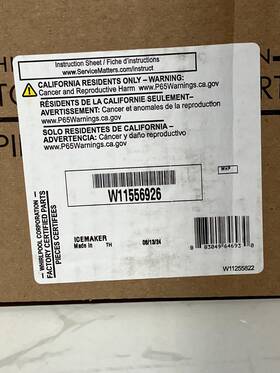 W11556926 Whirlpool New In Box Replacement Ice Maker