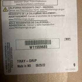 W11461578 Whirlpool W11559685 Oem Refrigerator Tray-drip W11461578 Whirlpool W11559685 Oem Refrigerator Tray-drip