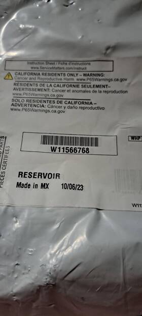 W11566768 Whirlpool New Oem Reservoir W11566768 Whirlpool New Oem Reservoir