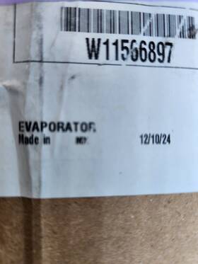 W11566897 Whirlpool Oem New Appliance Evaporator