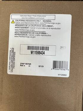 W11598434 Whirlpool New Oem Evaporator Repar