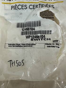 Wp12466104 Whirlpool New Refrigerator Door Switch White - Part #