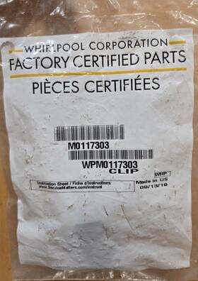 Wpm0117303 Whirlpool M0117303 Spring Clip Oem Genuine New Wpm0117303 Whirlpool M0117303 Spring Clip Oem Genuine New